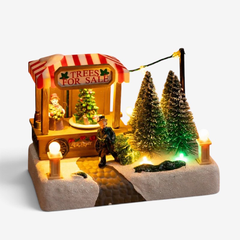 WinterGlow - Villaggio natalizio in miniatura con illuminazione LED