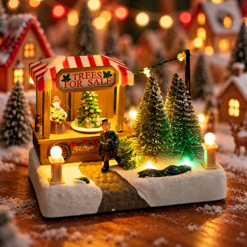 WinterGlow - Villaggio natalizio in miniatura con illuminazione LED