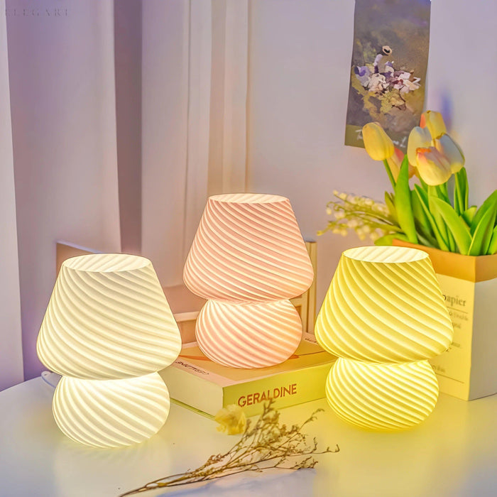 MushGlow - Elegant Mushroom LED Glass Lamp for stylish room decor