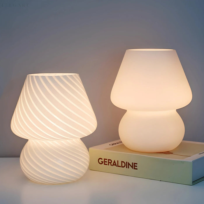 MushGlow - Elegant Mushroom LED Glass Lamp for stylish room decor