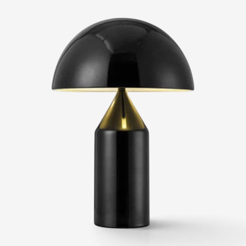 Brighten: lámpara de mesa con pantalla abovedada y base geométrica