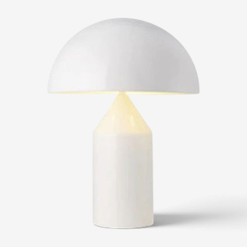 Brighten: lámpara de mesa con pantalla abovedada y base geométrica