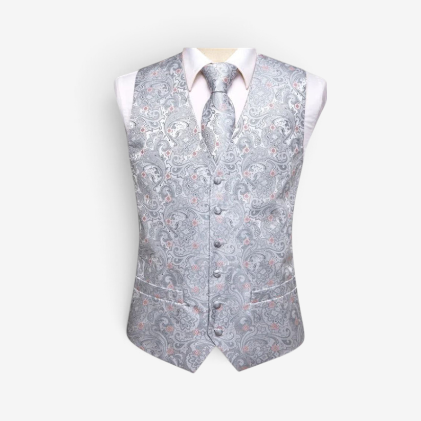 Avenlo – V-Neck Vest with Printed Pattern