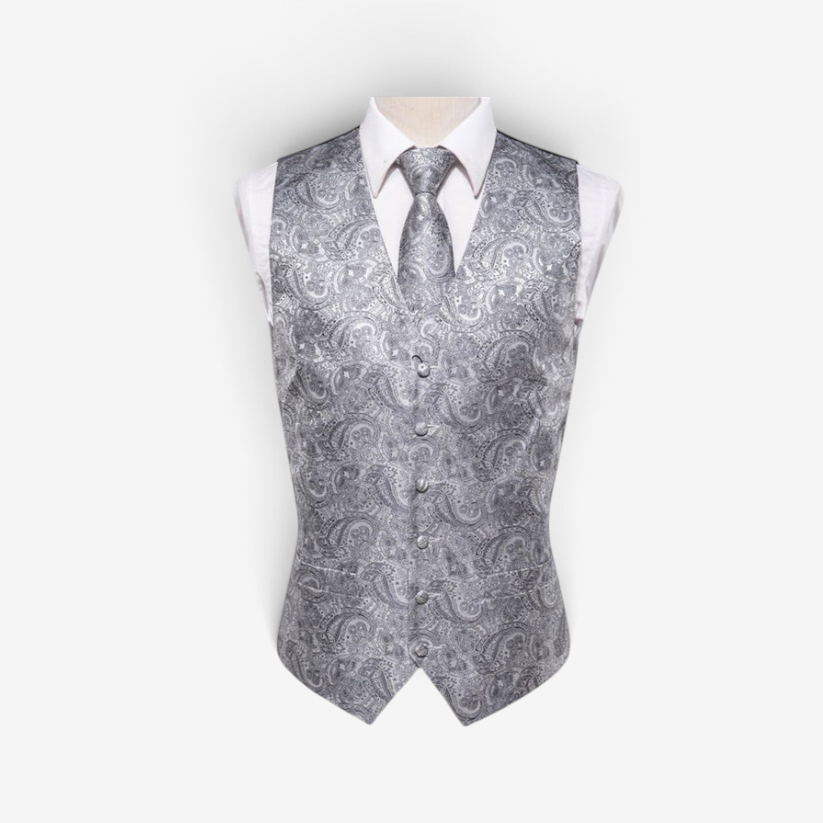 Avenlo – V-Neck Vest with Printed Pattern