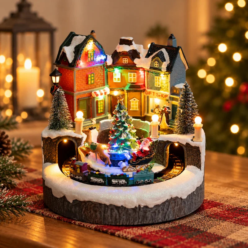 WinterGlow - Villaggio natalizio in miniatura con illuminazione LED