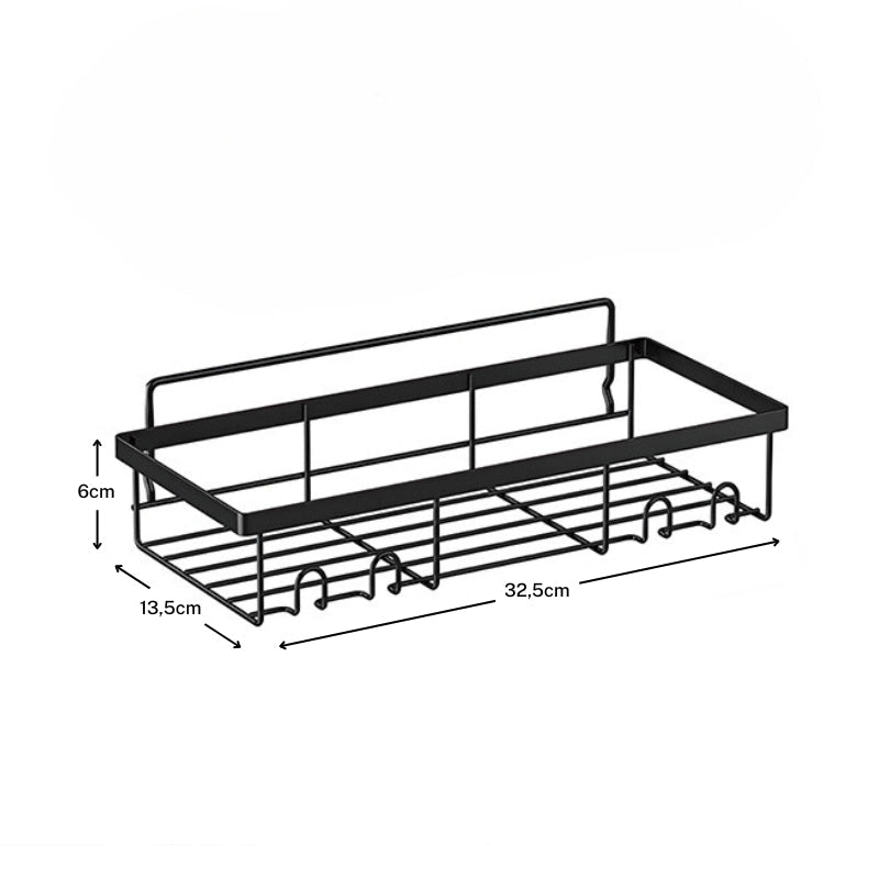 ZenSpace – Stainless Steel Wall Shelf with Minimalist Design and Hooks (Set of 2)