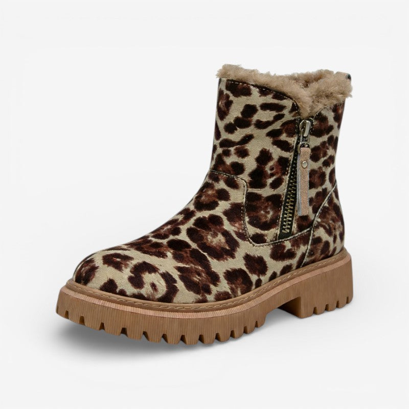Evelyn - Round toe ankle boots with side zipper