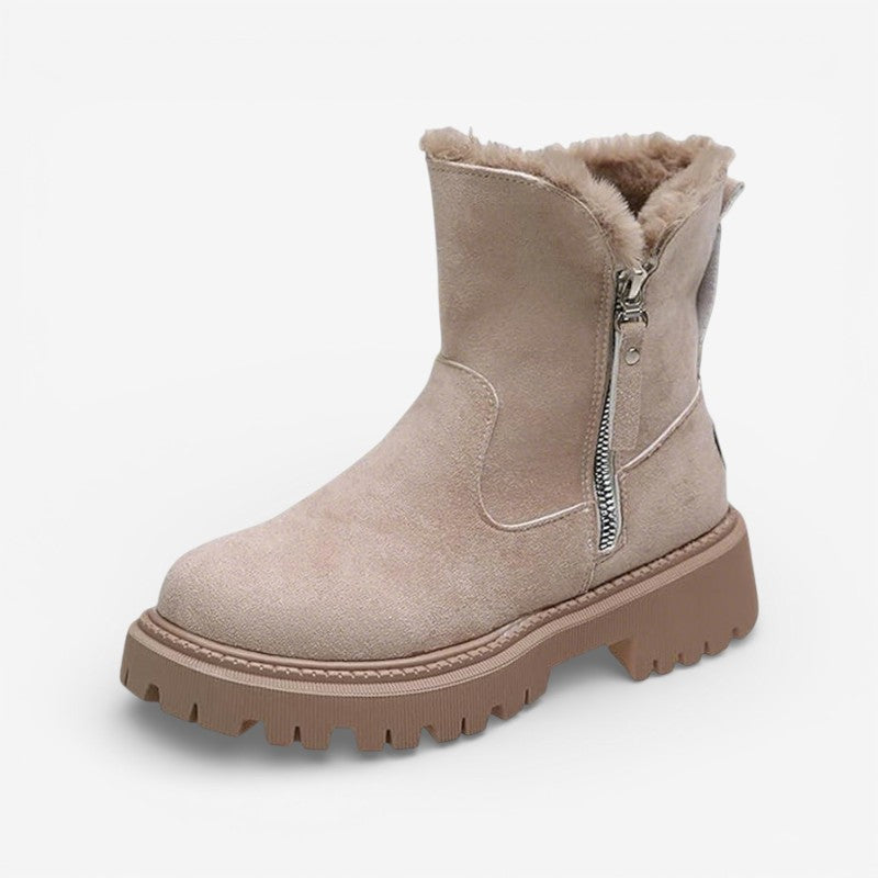 Evelyn - Round toe ankle boots with side zipper