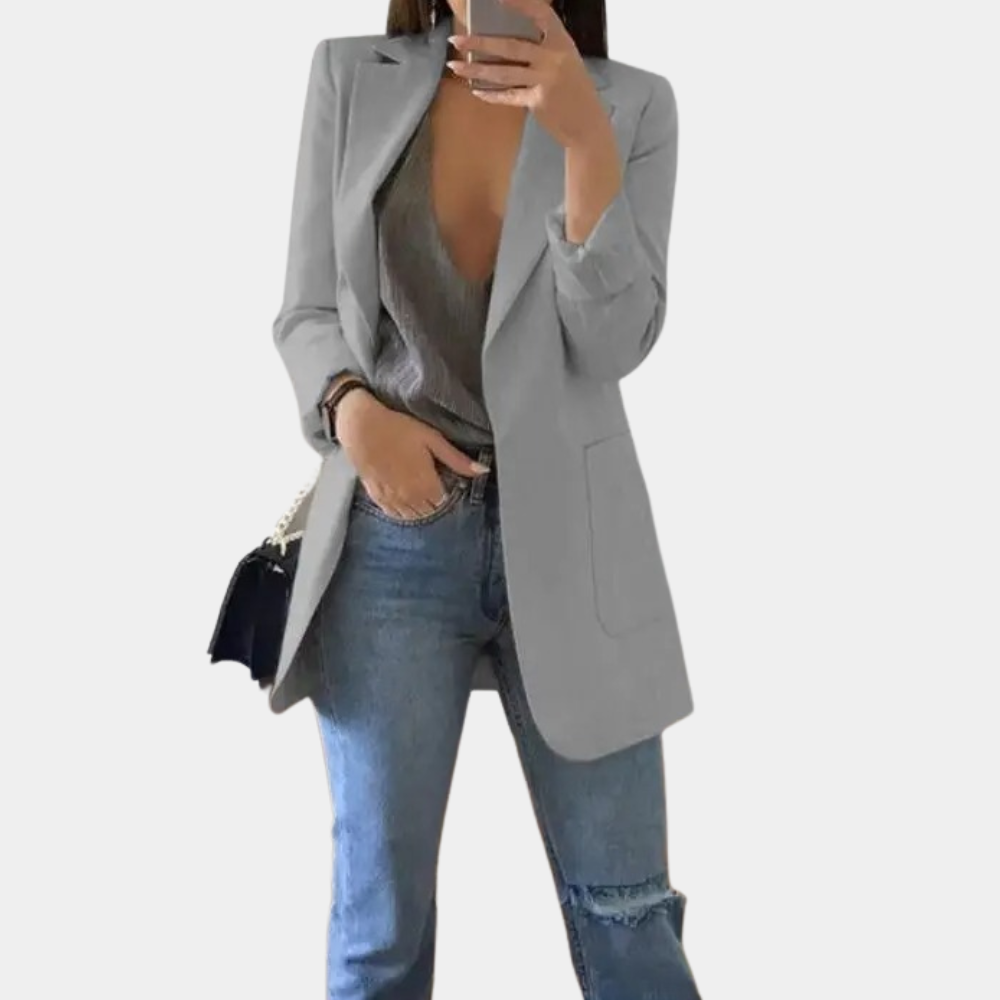 Victoria – Blazer chic sur mesure à manches longues avec poches avant