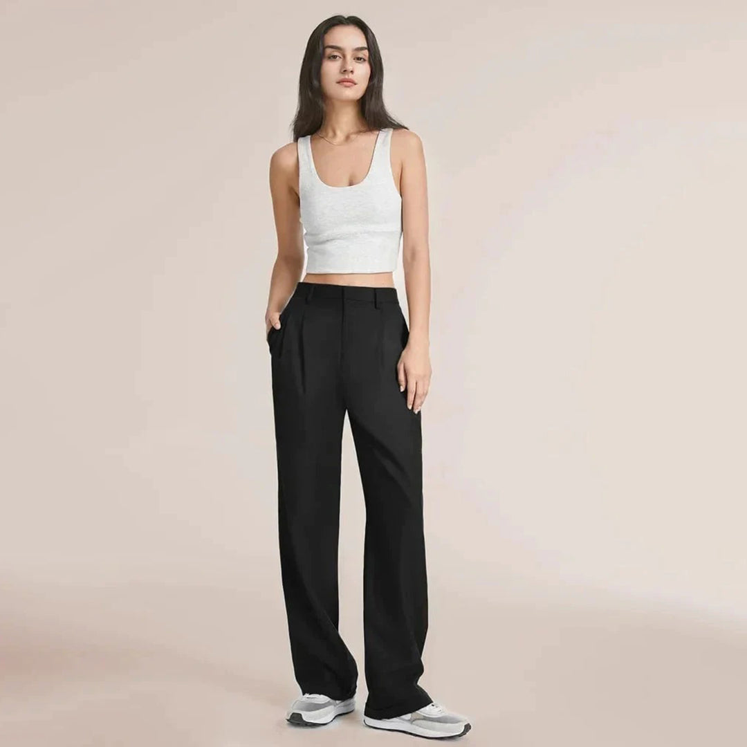 Shania - Pantalon taille haute à jambes larges