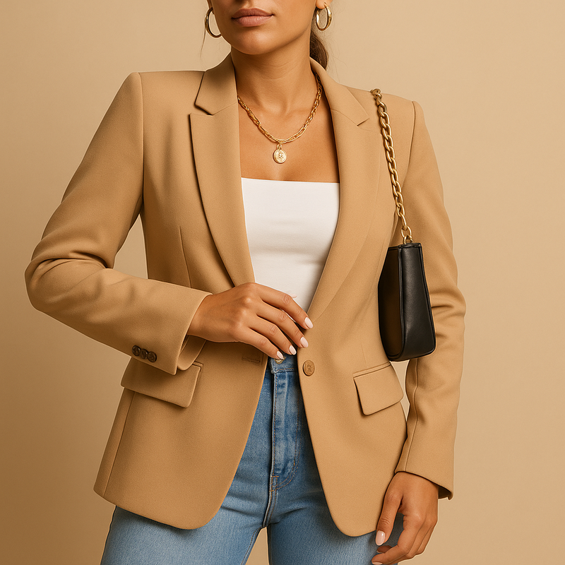 Chicora - Blazer da donna dal design strutturato e dalla silhouette classica