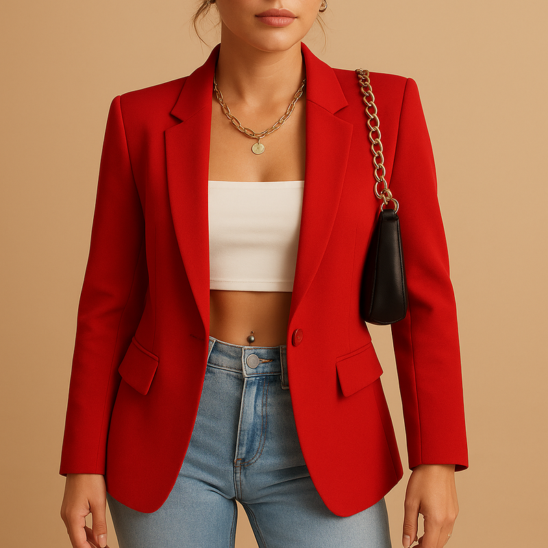 Chicora - Blazer da donna dal design strutturato e dalla silhouette classica