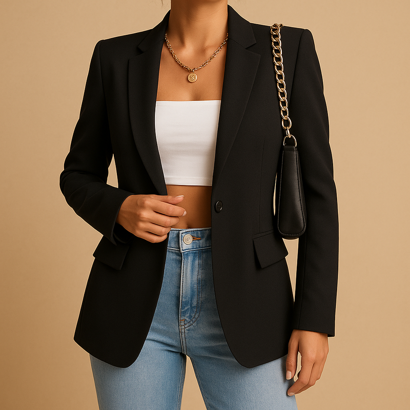 Chicora - Blazer da donna dal design strutturato e dalla silhouette classica