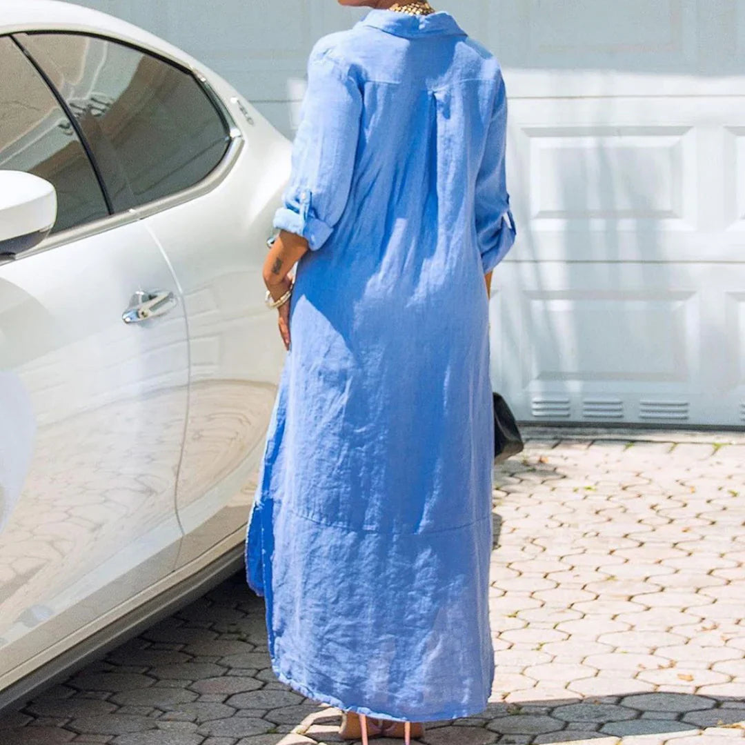 Luna - Robe ceinturée élégante avec imprimé ludique
