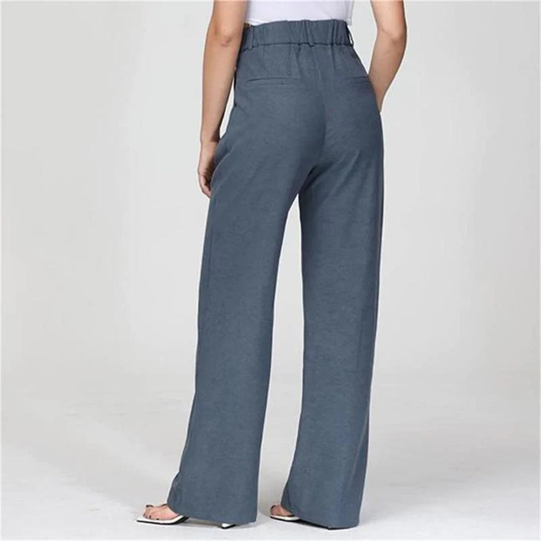 Shania - Pantalon taille haute à jambes larges