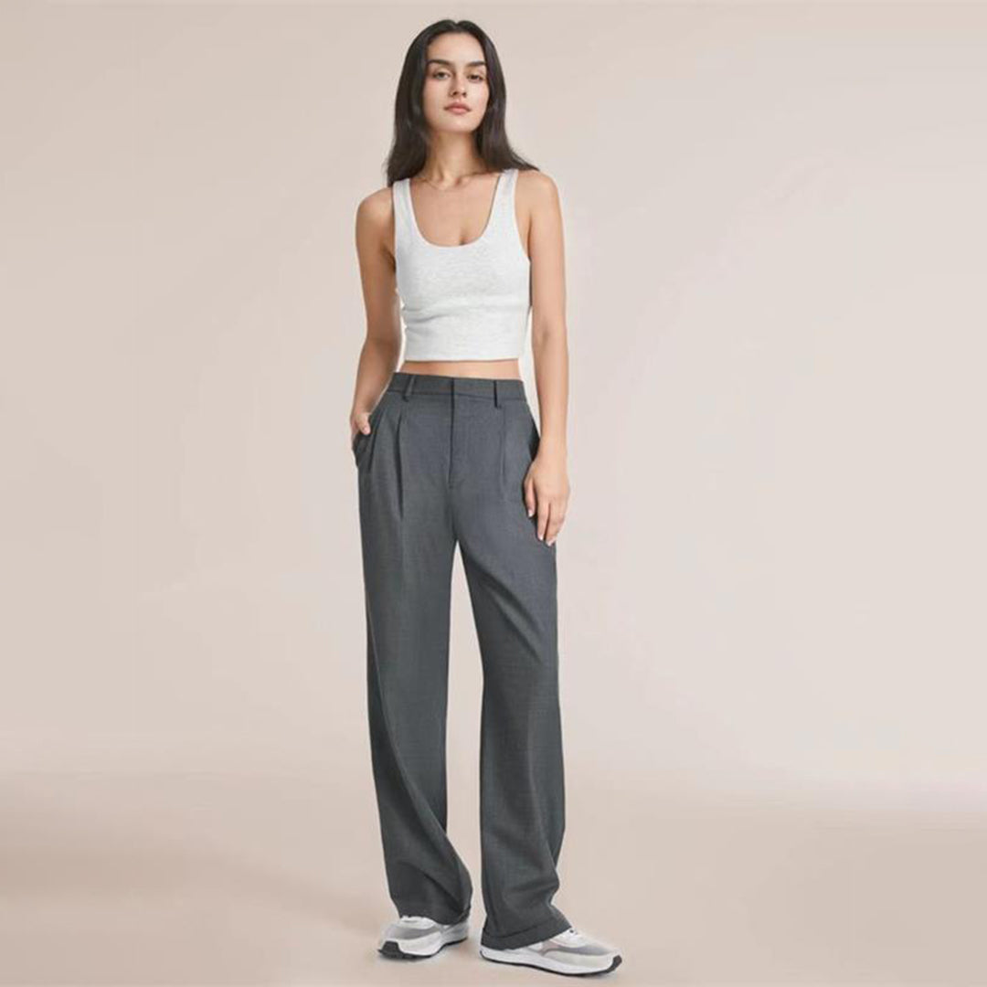 Shania - Pantalon taille haute à jambes larges