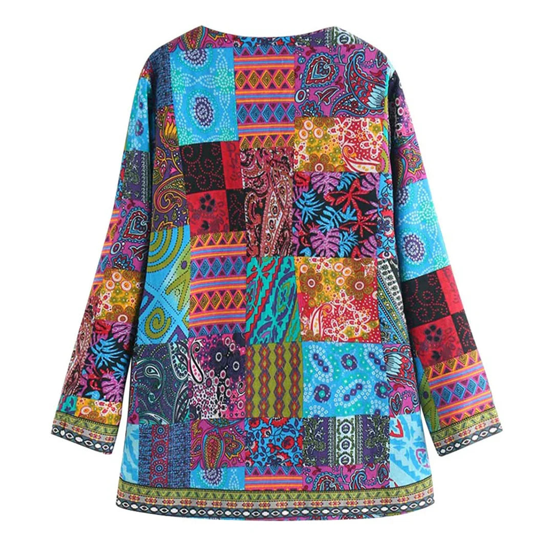 Linda - Cardigan patchwork elegant cu model complicat