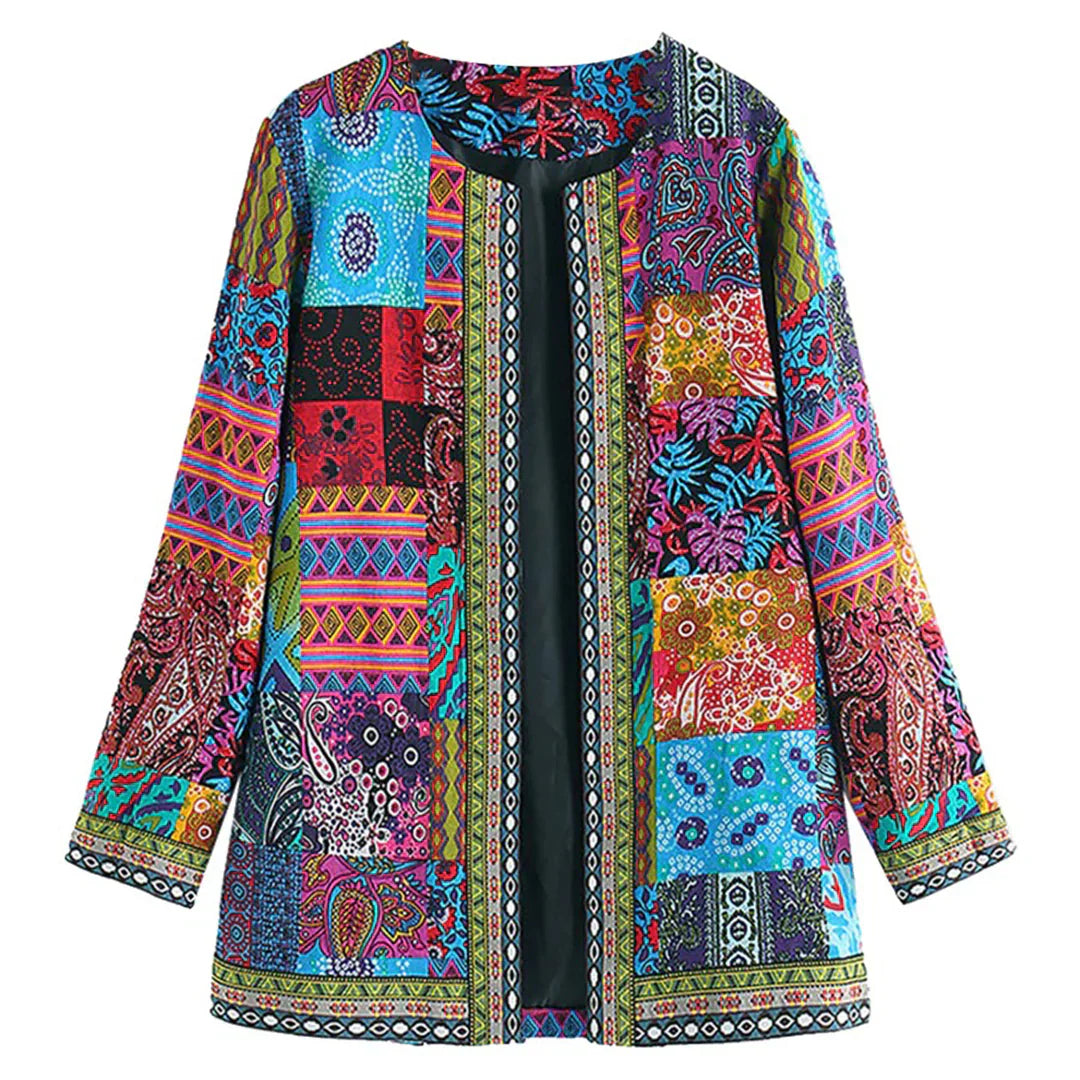Linda - Cardigan patchwork elegant cu model complicat
