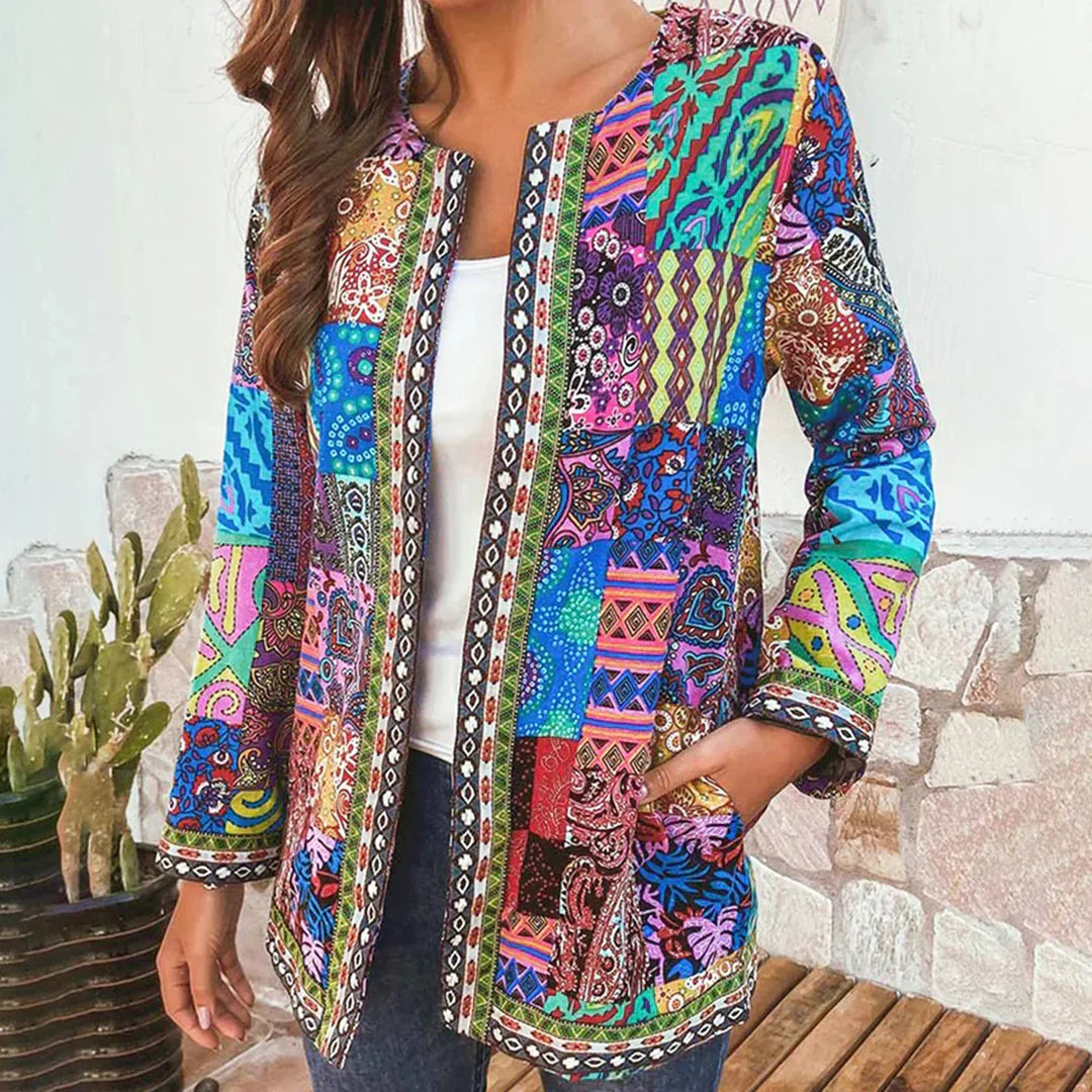 Linda - Cardigan patchwork elegant cu model complicat