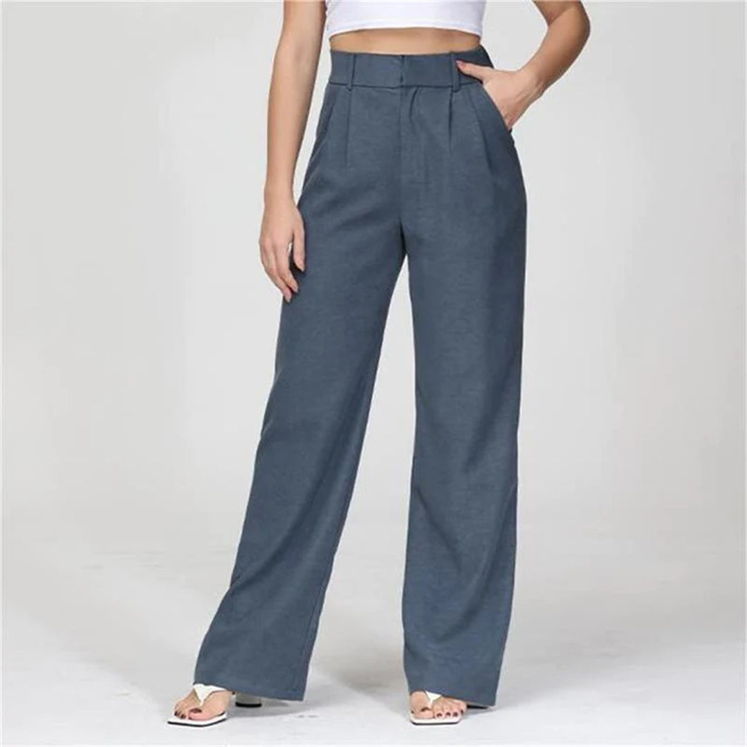 Shania - Pantalon taille haute à jambes larges