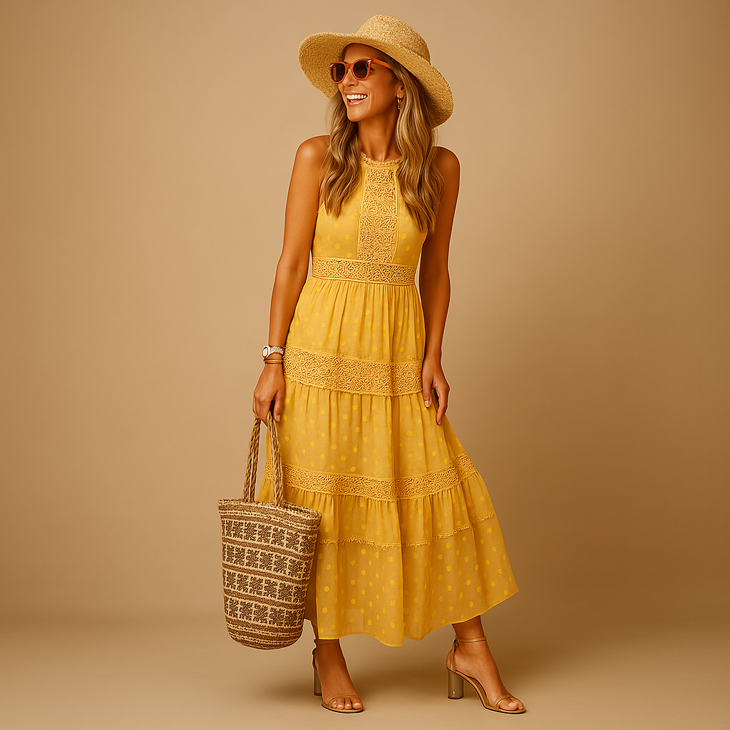 Nerina – Stylish dress with deep V-neck and relaxed fit