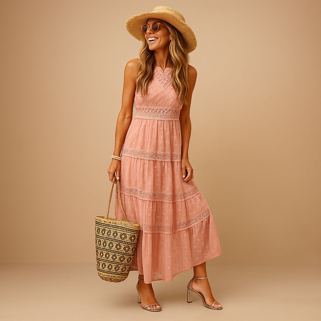 Nerina – Stylish dress with deep V-neck and relaxed fit