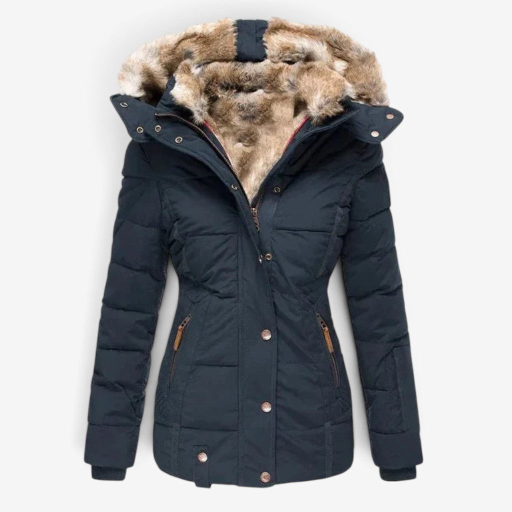 Padora - Cappotto trapuntato da donna con cappuccio rimovibile e molteplici tasche