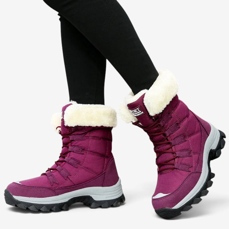 Velqavora – Bottes d’hiver doublées à laçage ajustable