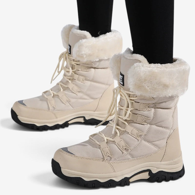 Velqavora – Bottes d’hiver doublées à laçage ajustable
