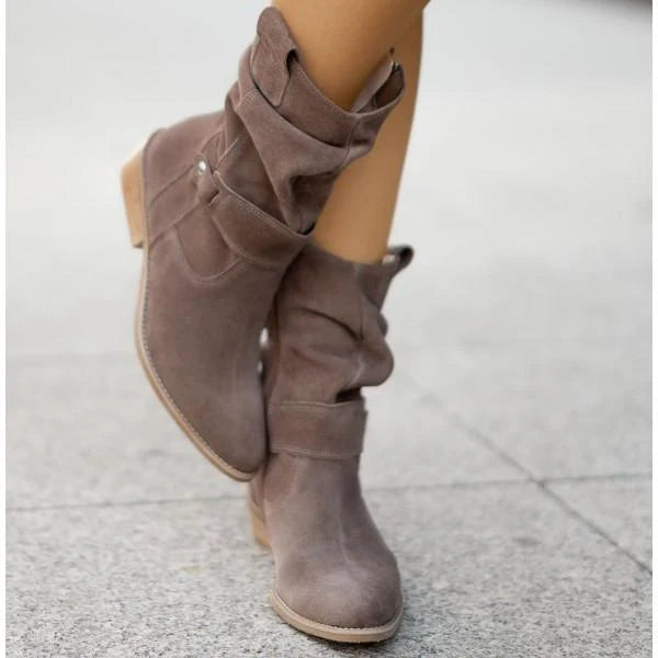 Norevixa – Round-Toe Ankle Boots with Side Zipper