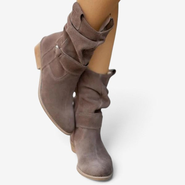 Norevixa – Round-Toe Ankle Boots with Side Zipper