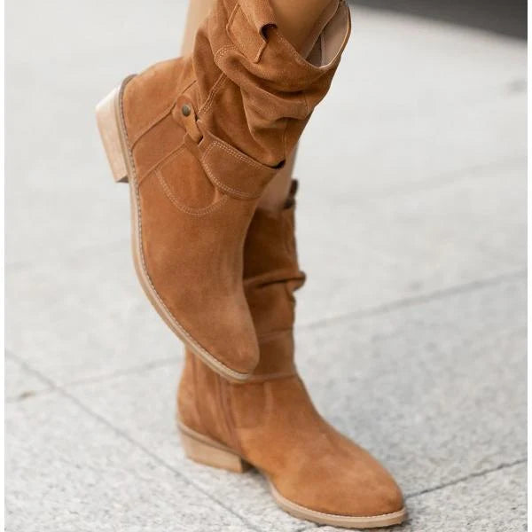 Norevixa – Round-Toe Ankle Boots with Side Zipper