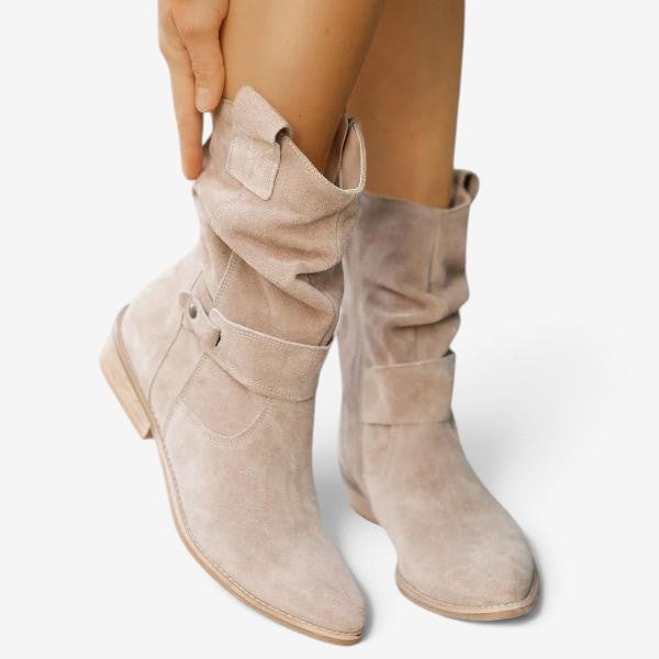 Norevixa – Round-Toe Ankle Boots with Side Zipper