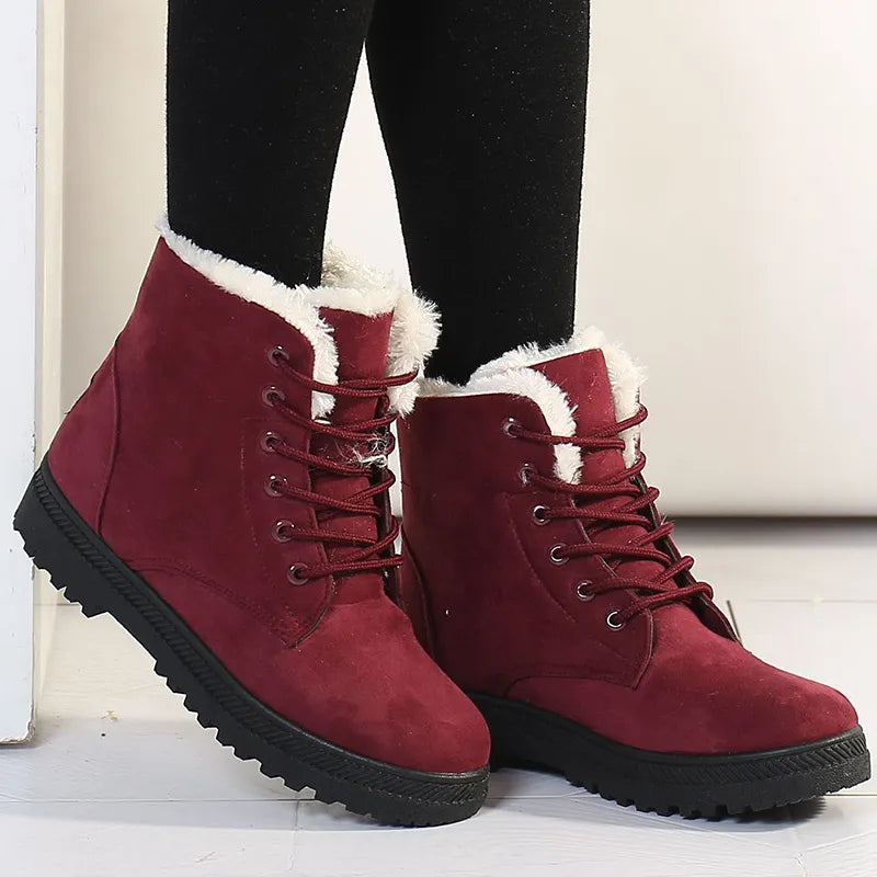 Zarevella – Adjustable Laces Boots with Fur Lining