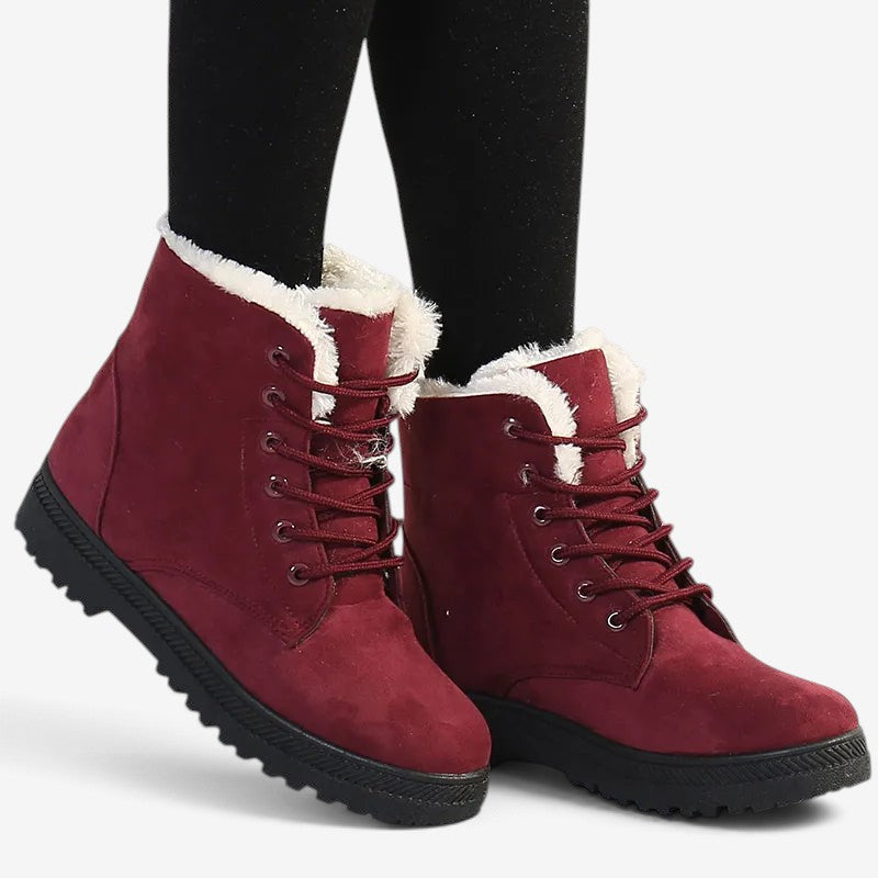 Zarevella – Adjustable Laces Boots with Fur Lining