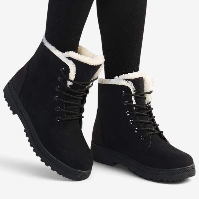 Zarevella – Adjustable Laces Boots with Fur Lining