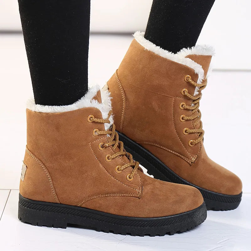 Zarevella – Adjustable Laces Boots with Fur Lining