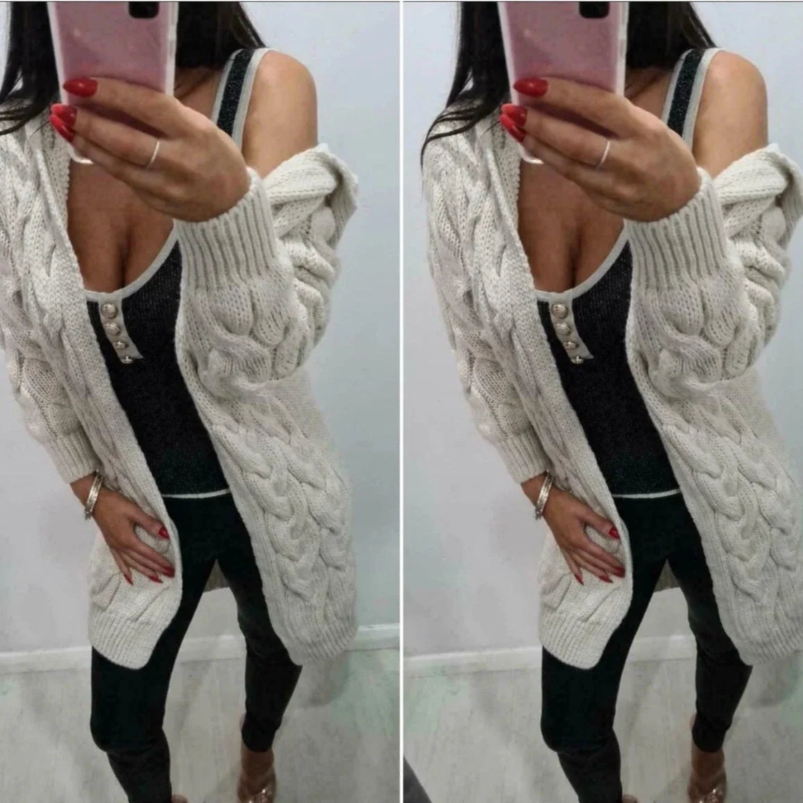 Zoravelle – Cárdigan con capucha y estampado en relieve