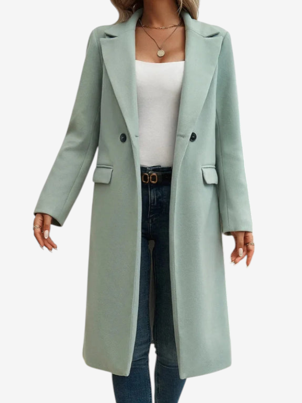 Vareqessa – Trench Coat with Notched Lapel Collar