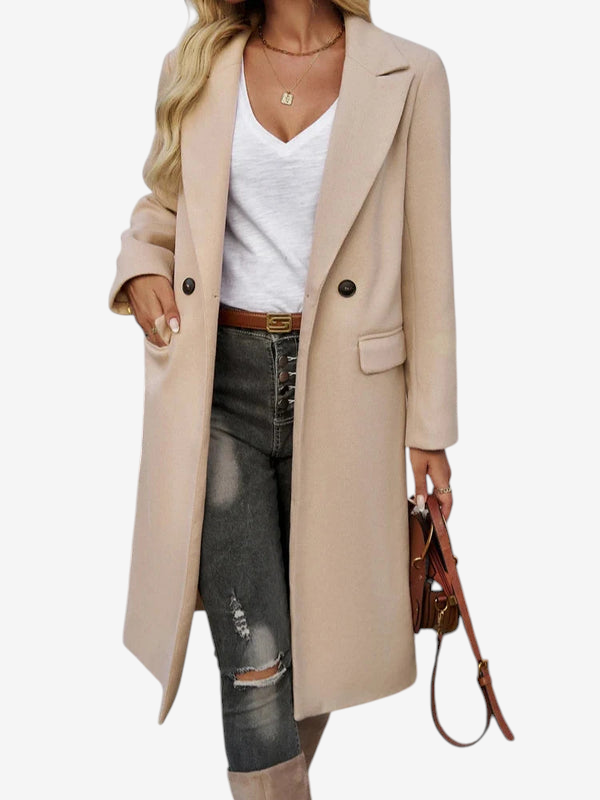 Vareqessa – Trench Coat with Notched Lapel Collar