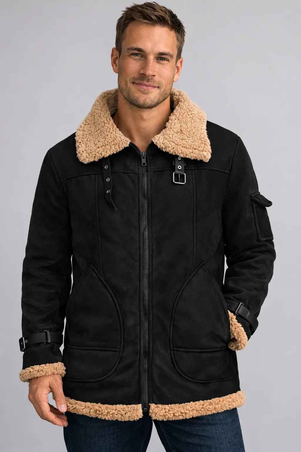 Norevixa – Jacket with Wide Contrasting Collar
