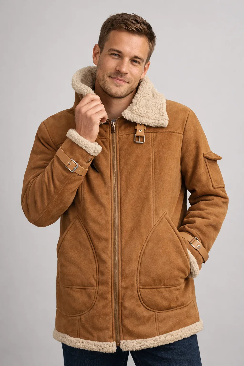 Norevixa – Jacket with Wide Contrasting Collar