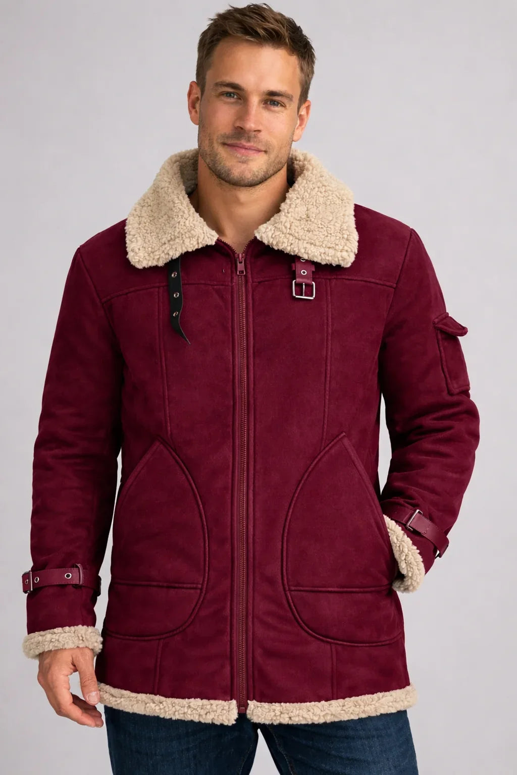 Norevixa – Jacket with Wide Contrasting Collar