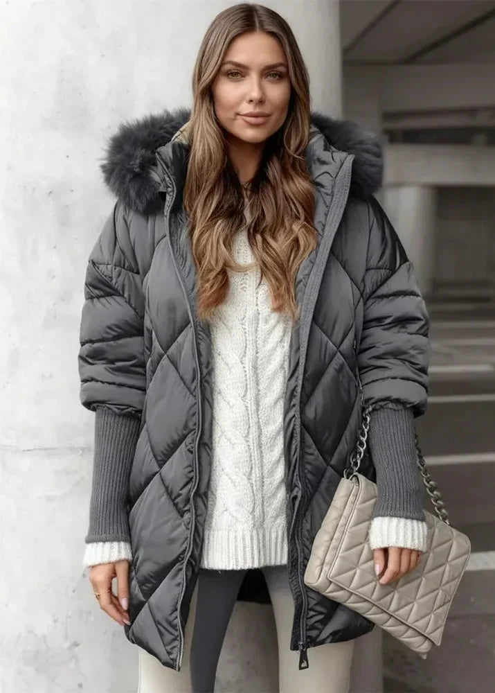 Velqara – Hooded Cardigan with Zipper Closure