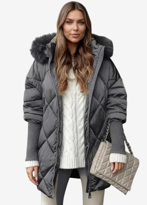 Velqara – Hooded Cardigan with Zipper Closure