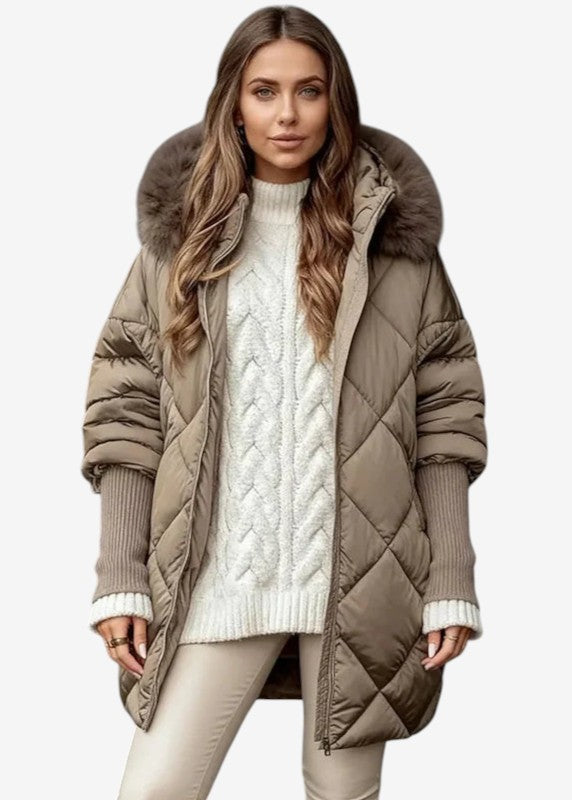 Velqara – Hooded Cardigan with Zipper Closure