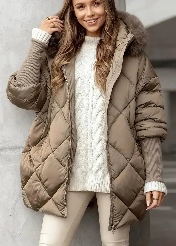Velqara – Hooded Cardigan with Zipper Closure