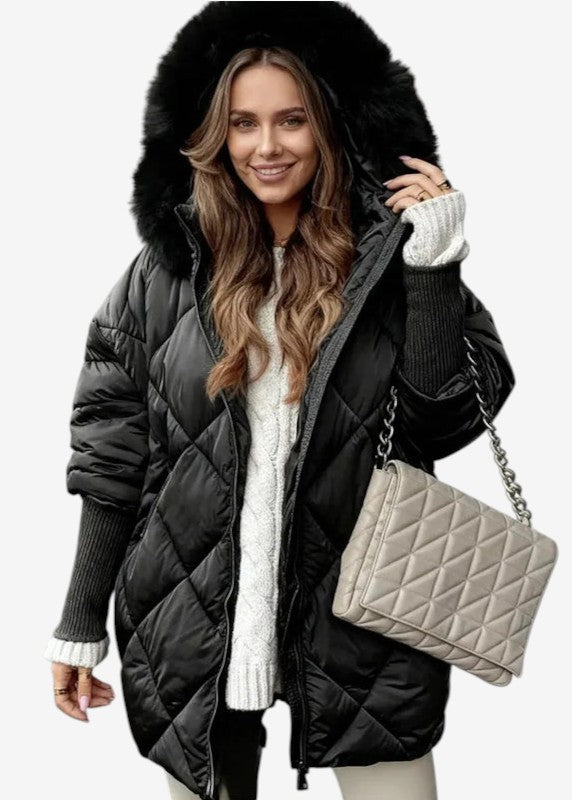 Velqara – Hooded Cardigan with Zipper Closure