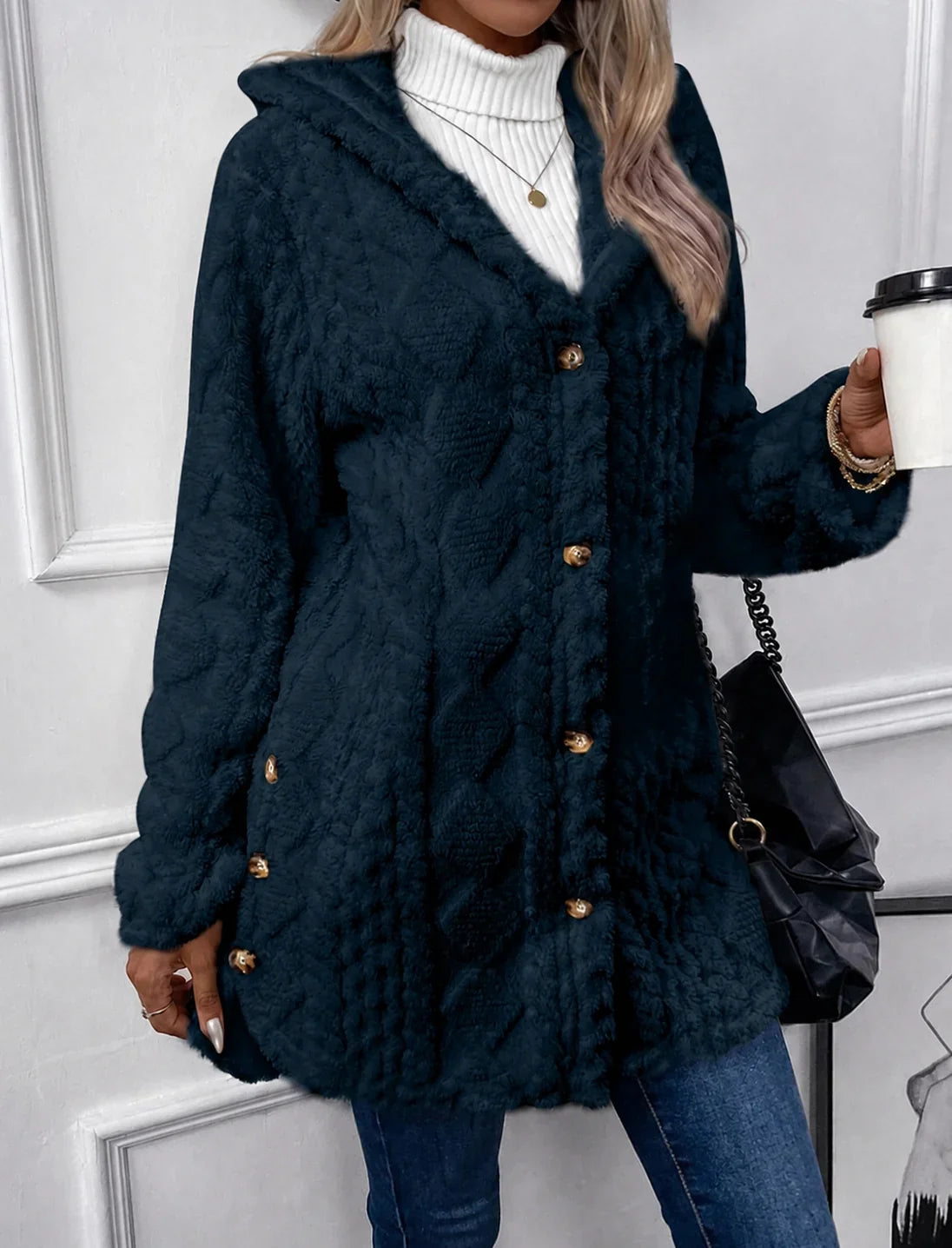 Chaqueta de punto texturizado ligeramente elástico Varellix