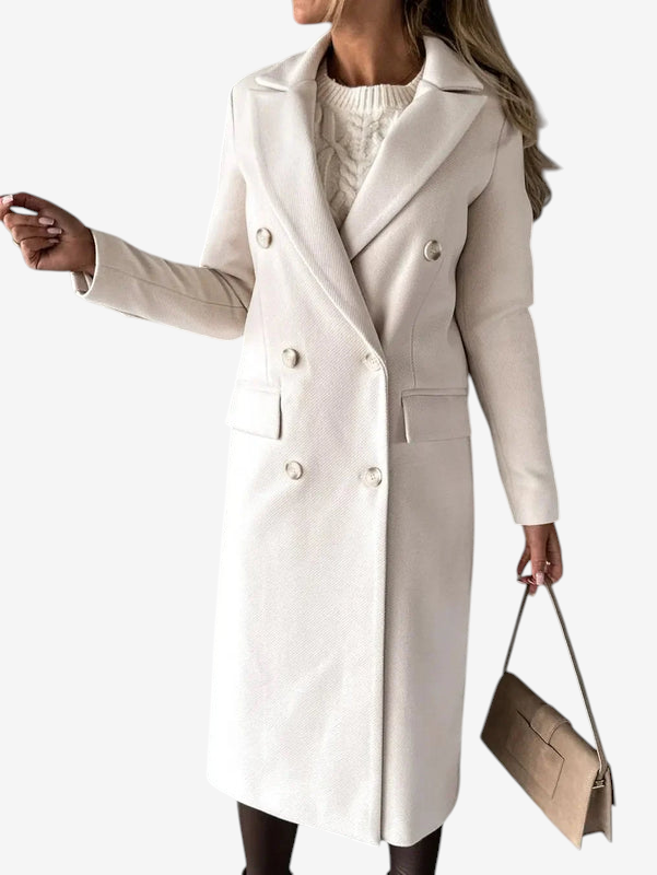 Velnoria – Cappotto a maniche lunghe con colletto a revers e dettagli con bottoni